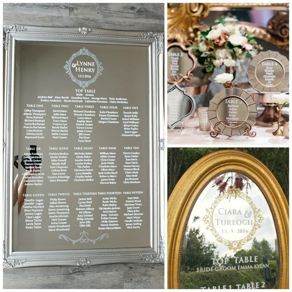 Wedding Mirror Table Plan Vinyl Stickers /Circle Element/ Instructions & tools 