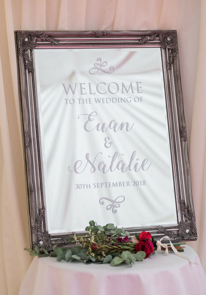 Wedding mirror sign the perfect wedding welcome sign - Love Storey