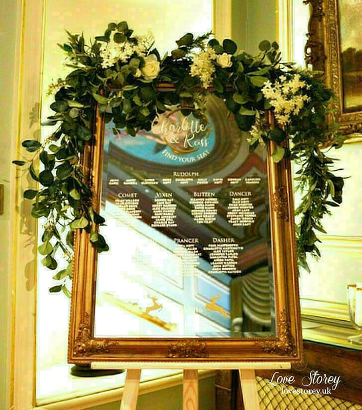 Mirror Table Plan for Wedding Love Storey Weddings