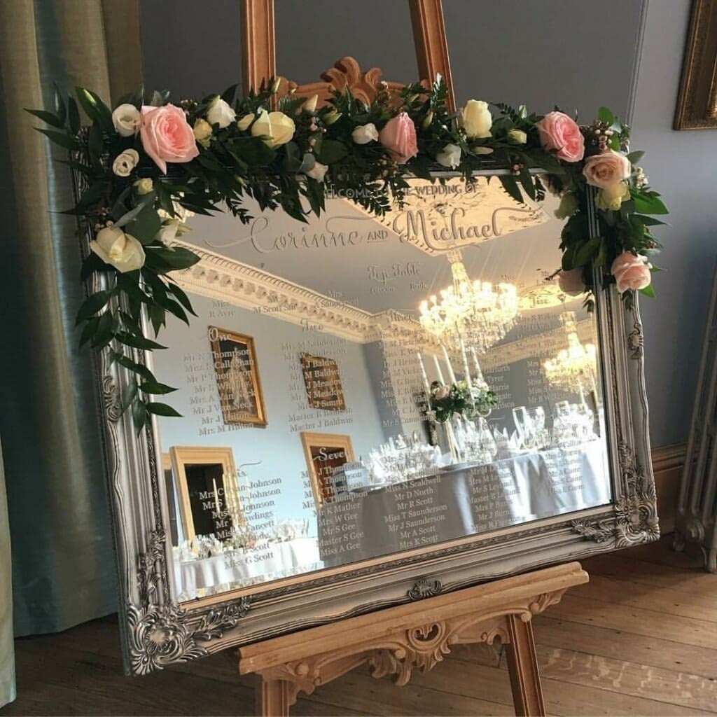 Love Storey Wedding Mirror Table Plan